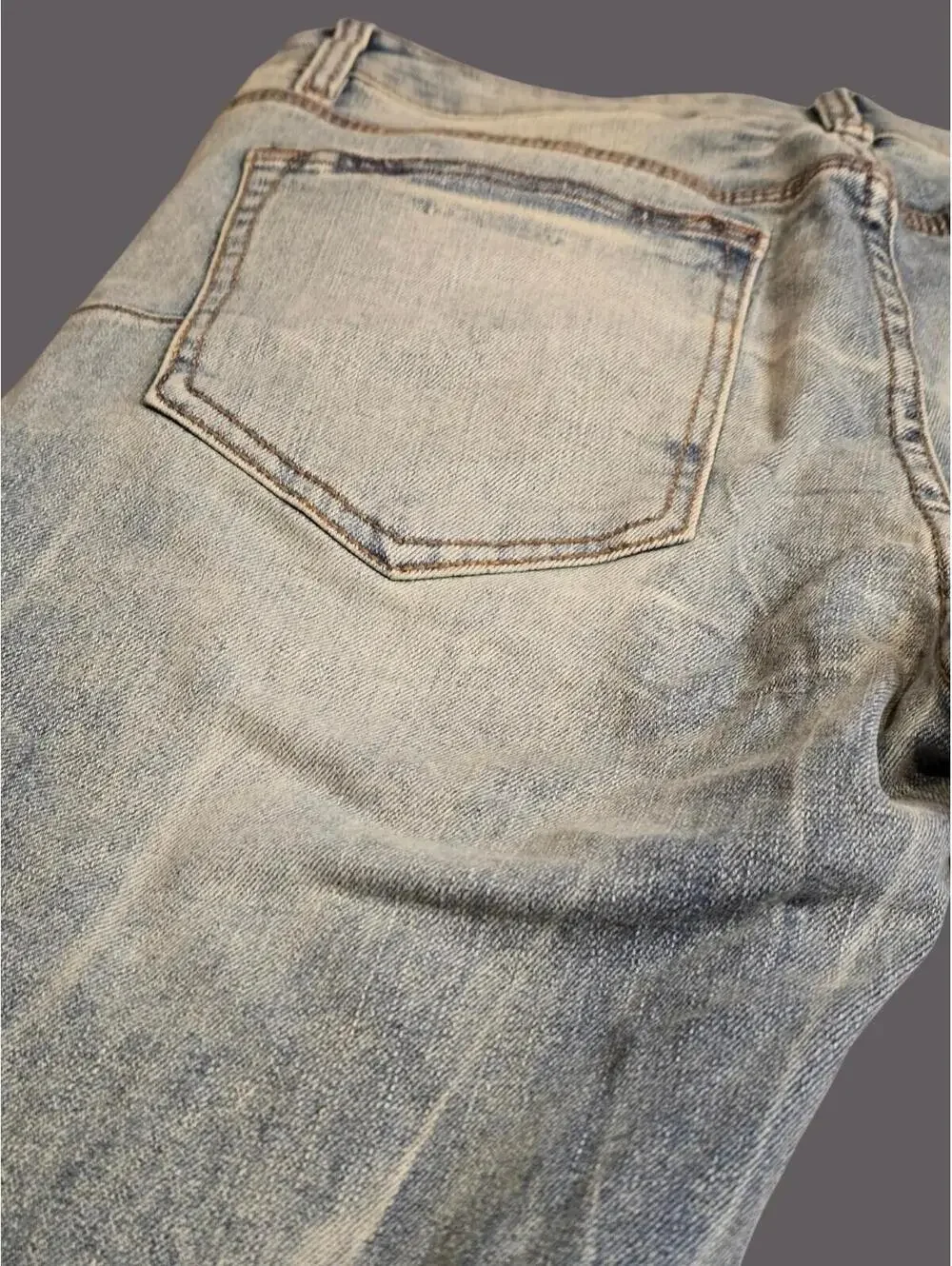 Purple Brand Light Wash Blue Men's Slim Denim Jeans Button